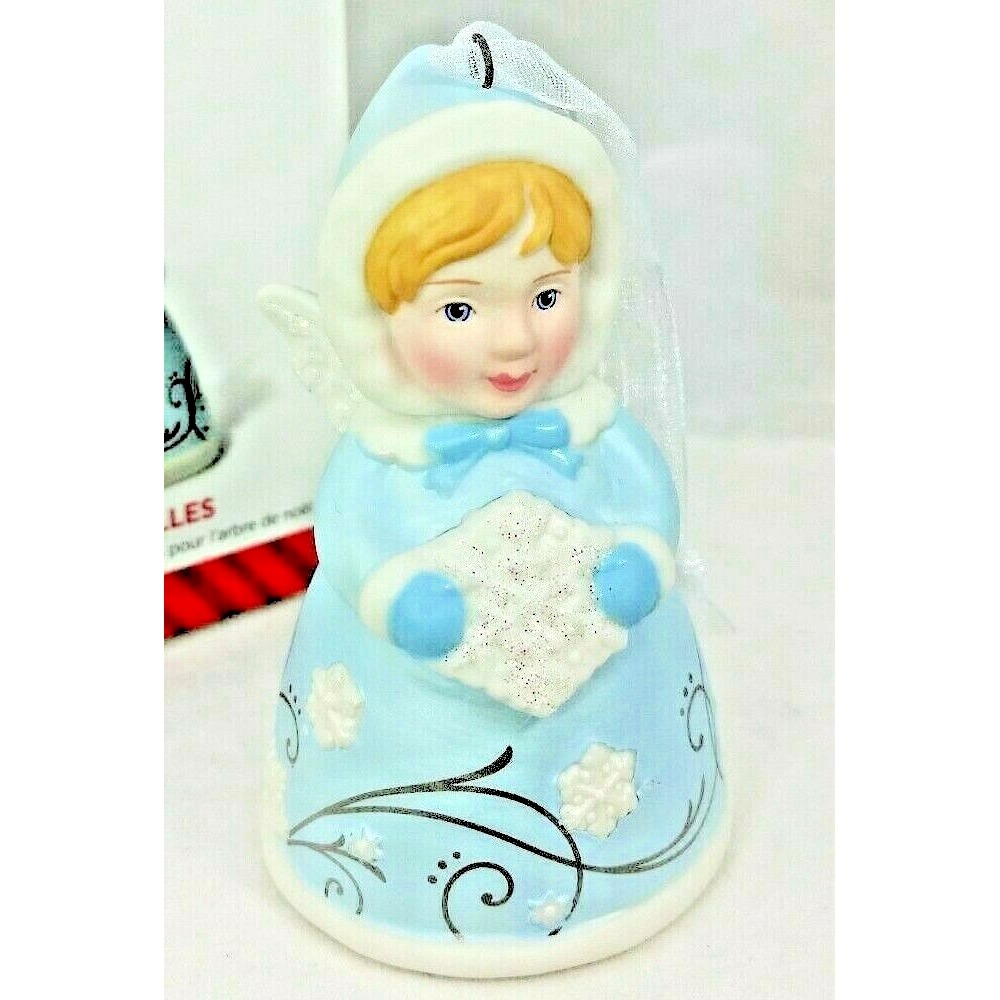 Hallmark Heavenly Belles 2nd Arctic Angel Ornament Blue Porcelain Bell 2014